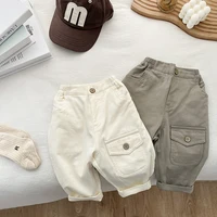 Autumn Newborn Baby Korean Version Of Children's Cotton Casual Pants Spring And Autumn Solid Color Pants Wear Baby Spring 1