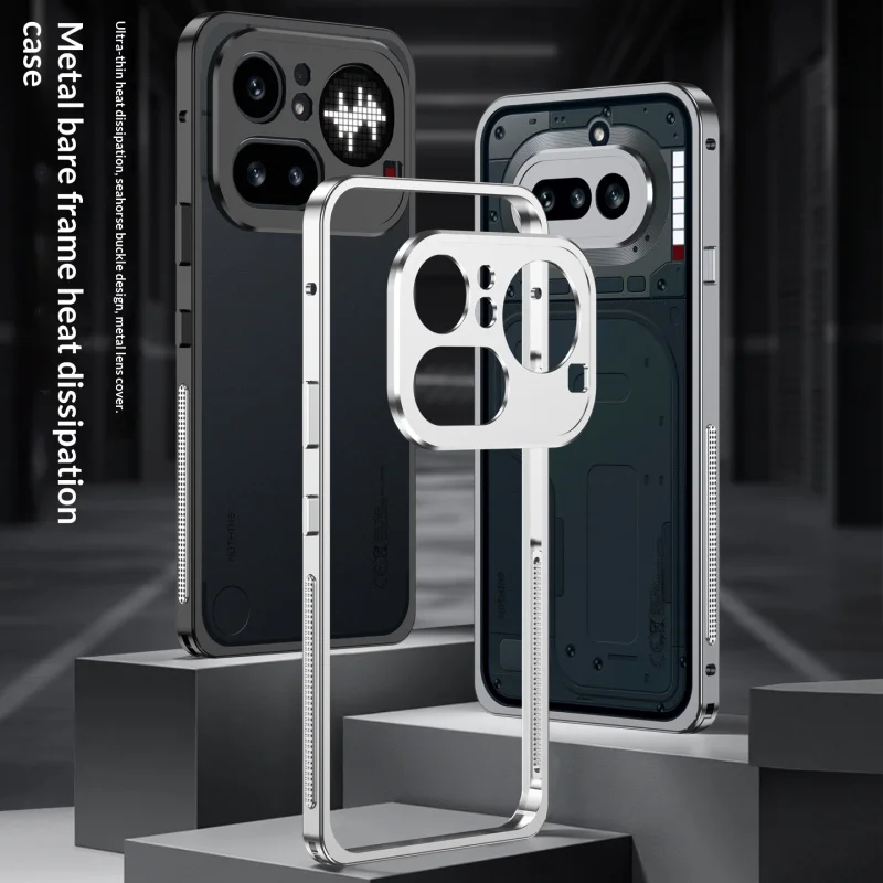 Luxury Metal Bumper Shockproof Bare Skin Hard Aluminum Frame with Camera Protection