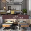 2 IN 1 Metal Bunk Bed Twin Over Twin, Convertible Twin Bunk Beds Into 2 Individual Twin Size Bed for Kids Adults 2