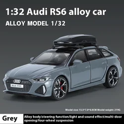 Audi RS6 Quattro Station Wagon Diecast Metal Car with Sound & Light - Perfect Holiday Gift (Grey box)