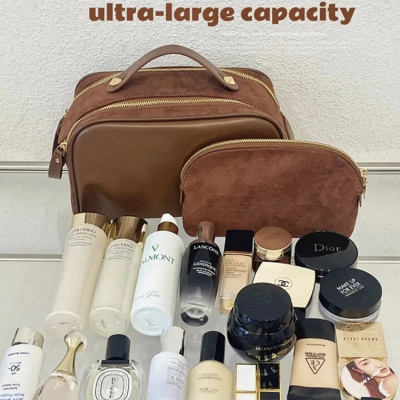 Leather Extra Large Toiletry Bag For Men or Women