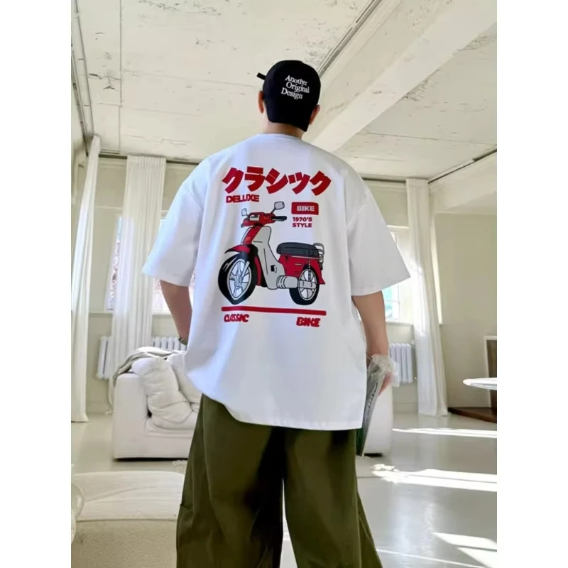 2026 Honda Motorrad-T-Shirt für Herren und Damen – Sommer Neuheit mit Auto-Logo, Rundhals, Punk-Stil, lässiger Retro-Kurzarm-Oberteil