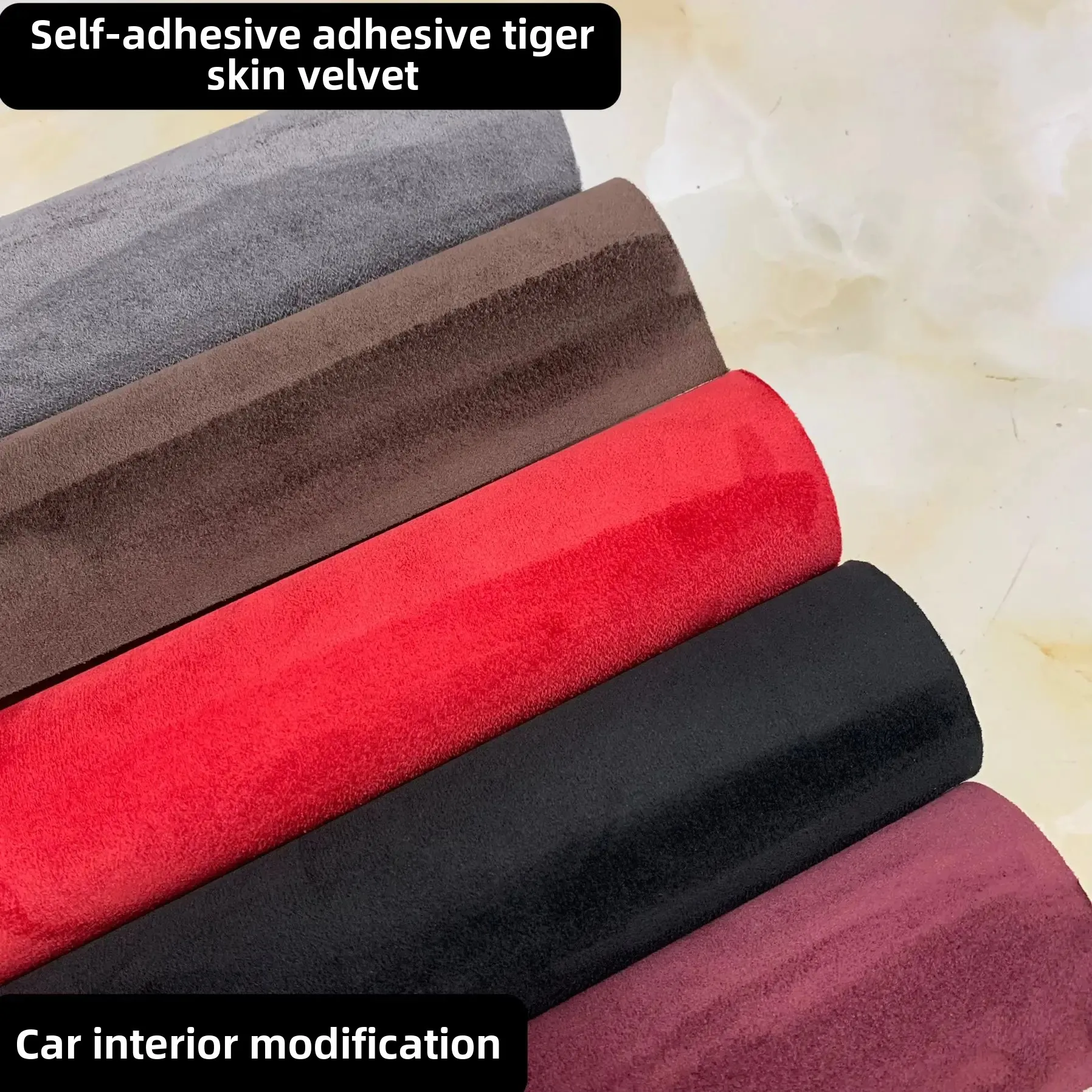 Direct-From-Manufacturer Chamois Leather Velvet Auto Interior Decoration Furniture Modification Elastic Self-Adhesive Flipped Ha