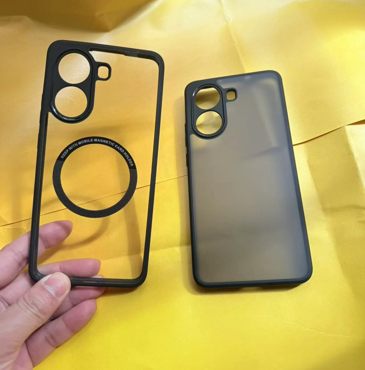 Luxury Armor Frosted Transparent Magnetic Back Cover – Acrylic Bumper Case