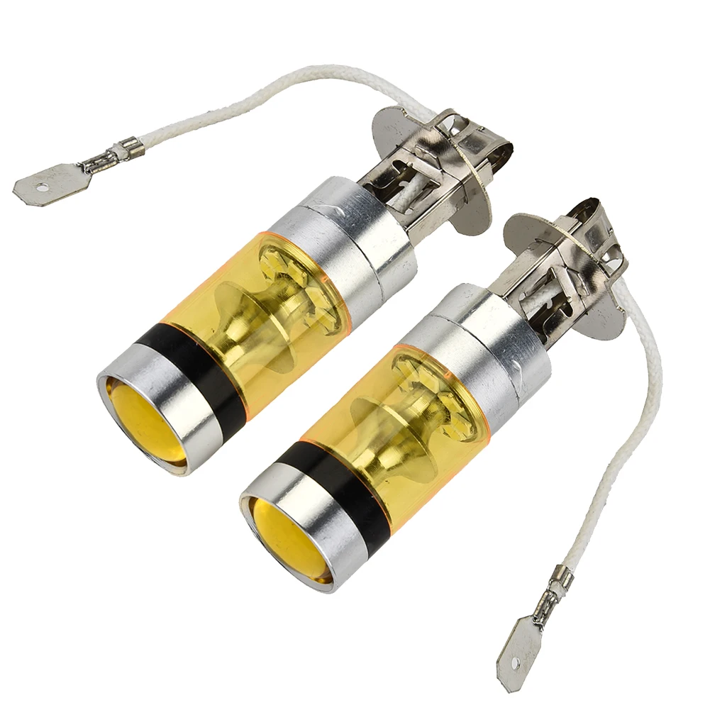 

2 светодиодный т. светодиодные лампы H3 100 Вт 2828SMD светодиодный супер яркие автомобильные противотумансветильник фары Сигналы поворота светильник п-сигнал лампочка желтого цвета 12-24 В