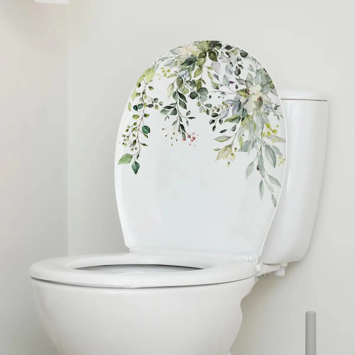 T26#Fresh Plants Flowers Leaves Wall Stickers Toilet Stickers Bathroom Decoration Wall Stickers wall stickers toilet stickers
