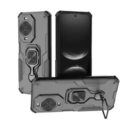 Magnetic Attraction Metal Ring Holder Case Cover for Huawei nova 14 (DarkBlack)