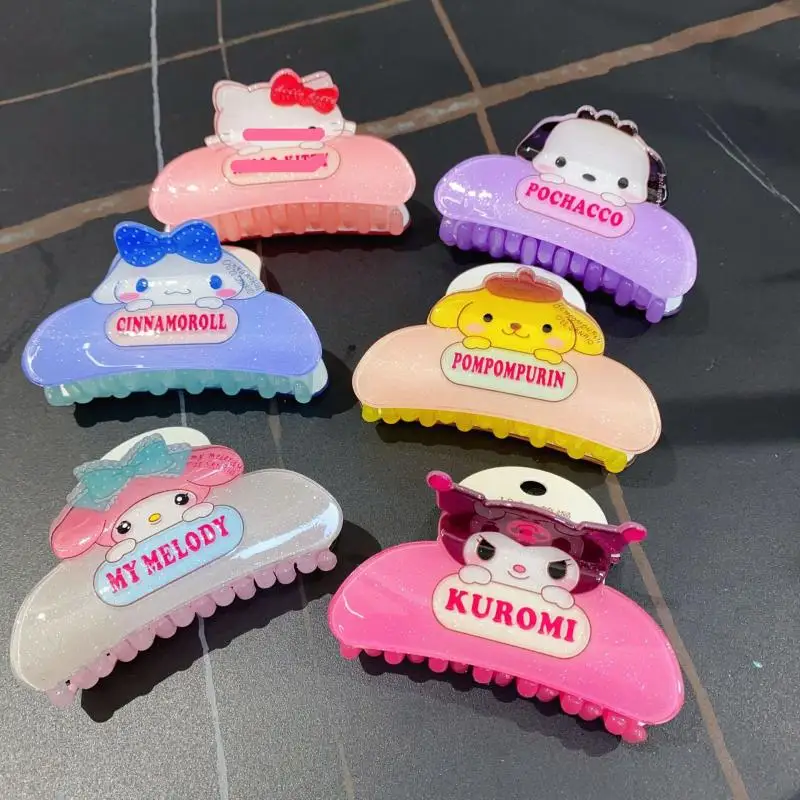 

Cinnamoroll Kuromi Mymelody Pompompurin Hello Kitty понравился Sanrio мультяшный милый акриловый зажим для рукоятки женский подарок