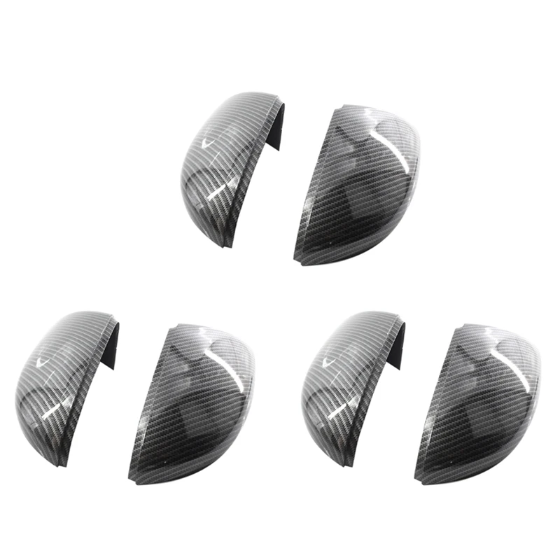 

3X Side Mirror Covers Caps(Carbon Look)Replacement Carbon Mirror Caps For Golf 6 Jetta Mk6 Gtd R20 Exterior Mirror