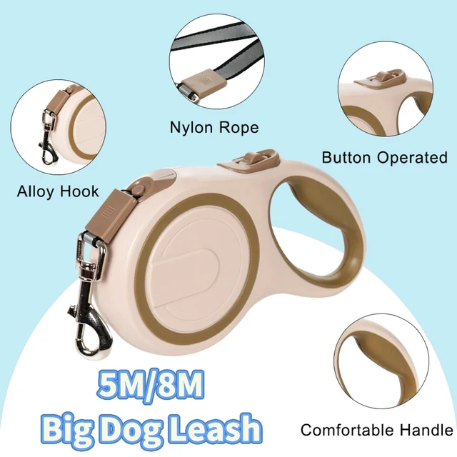 5M 8M 50kg Dog Leash Retractable Roulette For Small Big Dogs Outdoor Puppy Running Lead Golden Retriever Yorkshire Pet Supplies