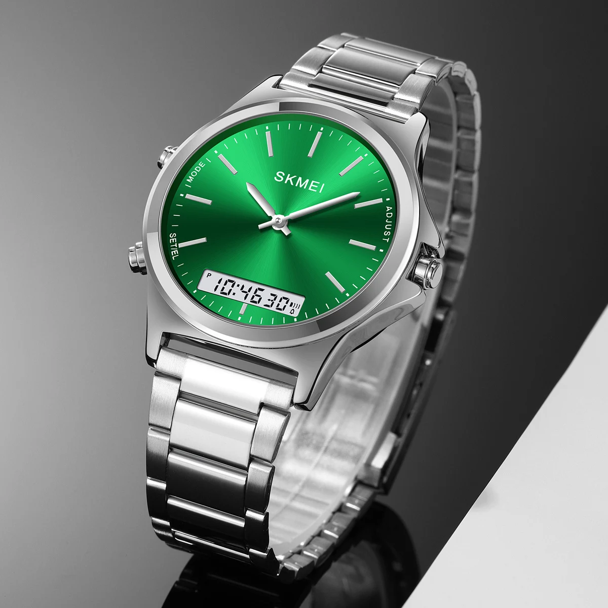 SKMEI Full Steel 3 Time Back Light Display Digital Chrono Sport Watches Mens Waterproof Alarm Wristwatches Clock reloj hombre