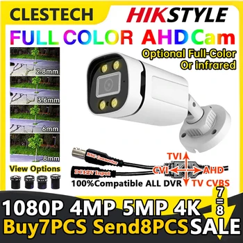 Telecamera bullet AHD 1080P 4MP 5MP 4in1 infrarossi/luce riscaldante a colori HD telecamera per monitor di sicurezza domestica per interni ed esterni OSD