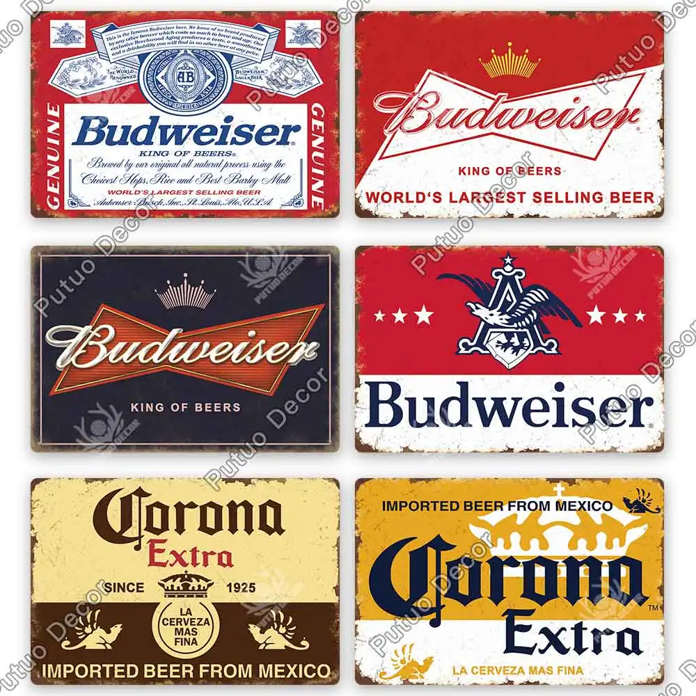 Putuo Decor Beer Vintage Tin Sign Metal Sign Decorative Plaque Retro Plate Wall Decor Bar Pub Club Man Cave Beer Poster metal wall signs metal signs metal wall art beer posters