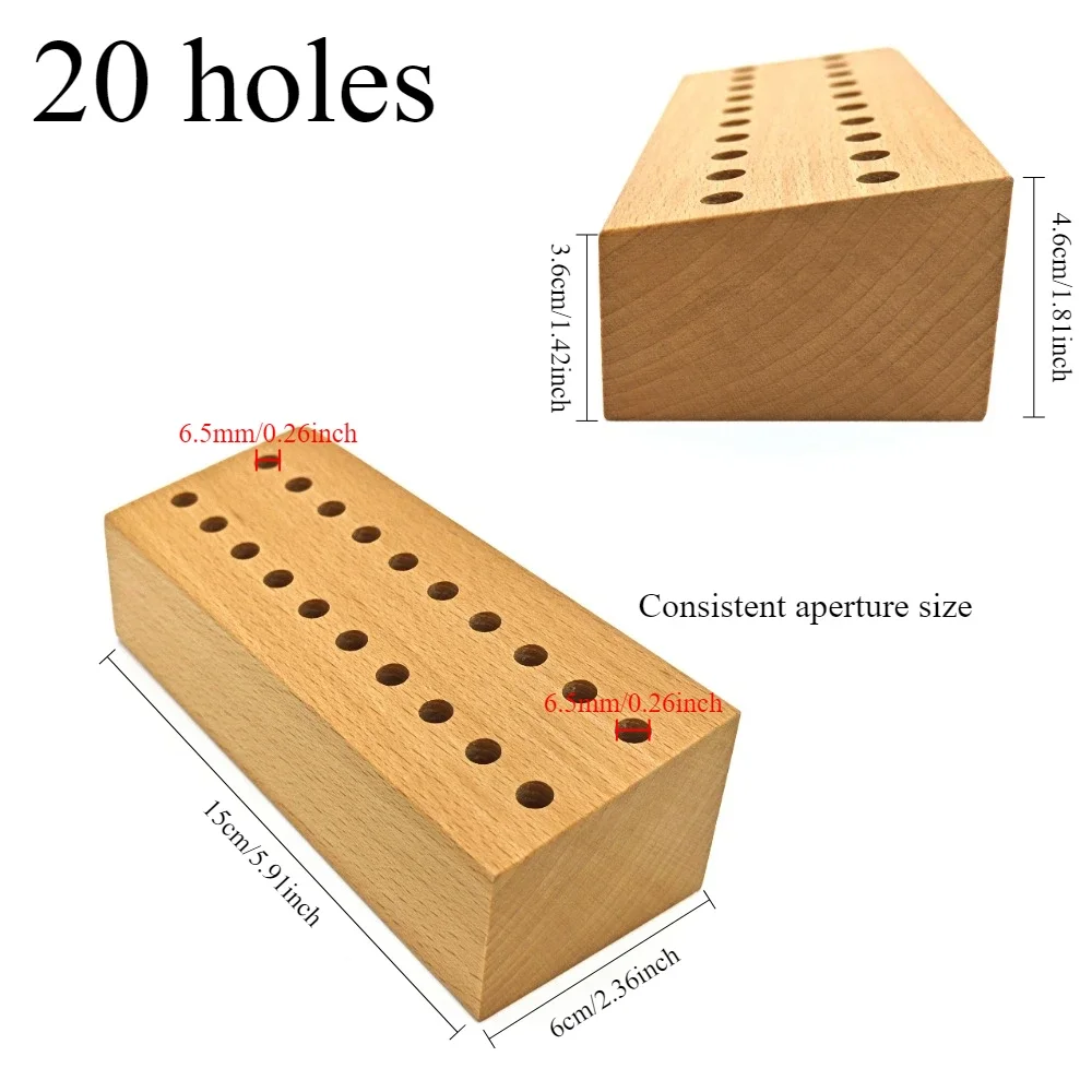 Wooden Craft Tools Organizer with 46 Slots for Watch Repair and Leatherwork