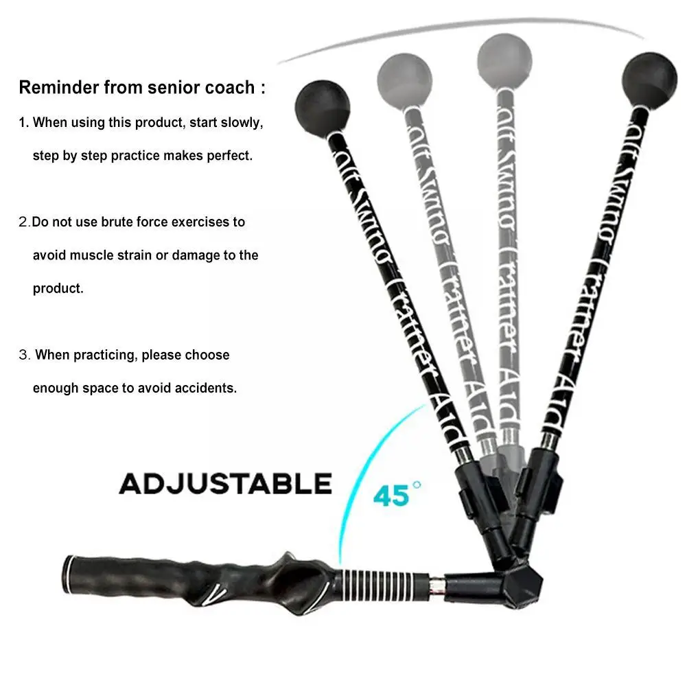 Golf Swing Trainer Exerciser Aid Adjustable, Portable Golf Aid Hinge