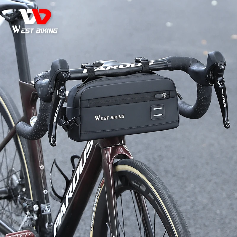 

WEST BIKING 2L Bicycle Bags Large Capacity Multifunctional MTB Road Bike Handlebar Bags Waterproof Durable Bike Front Tube Bags