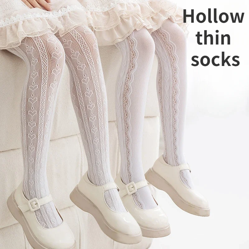 New Baby Pantyhose Children Children Summer Thin Leggings Mesh Stockings Little Princess White Tight Love Soft Hosiery in Spring