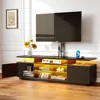 TV Stand with Mount and Power Outlet 51.2", Swivel TV Stand Mount for 32/45/55/60/65/70 inch TVs, Height Adjustable Modern 1