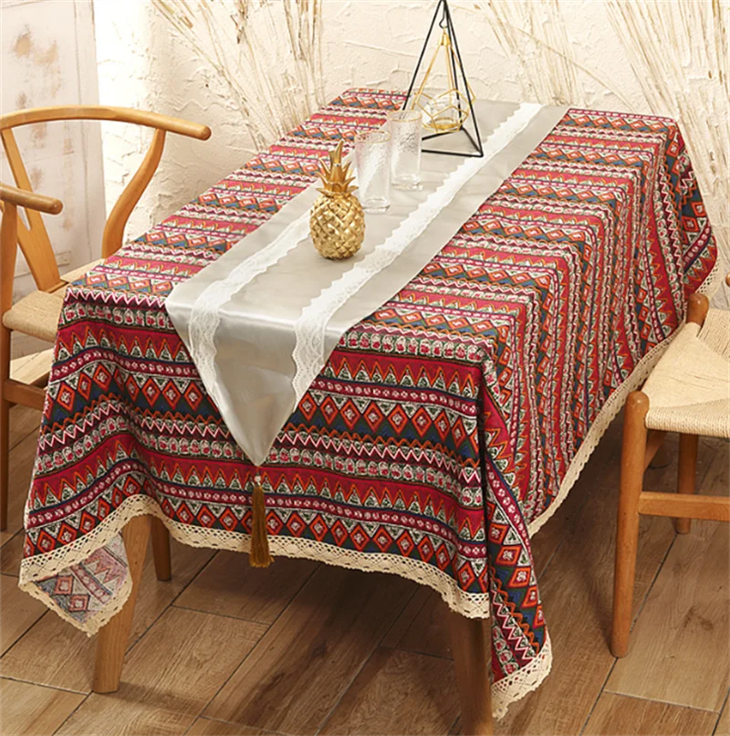 

Antifouling Desk Cloth Tea Table Cloth Bohemian Pattern Simple Pattern Home Wedding Decoration Table Cover