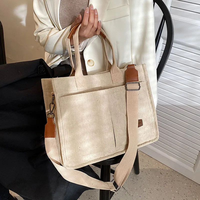 Corduroy luxury Handbags for Office Women Shoulder Crossbody Bag for Women Vintage Shopper Shopping Bags Ladies Totes 2023
