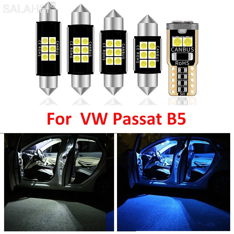 

11pcs White Canbus Error Free LED Map Dome Bulbs Kit For VW Volkswagen Passat B5 1997-2005 Vanity Mirror Lights Trunk Lamp