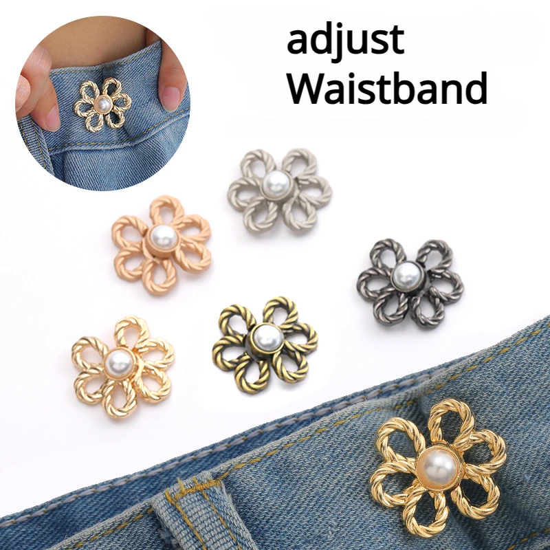 

Jeans waist artifact flower waist cinching buckle pants size adjustment buckle detachable waist change to smaller