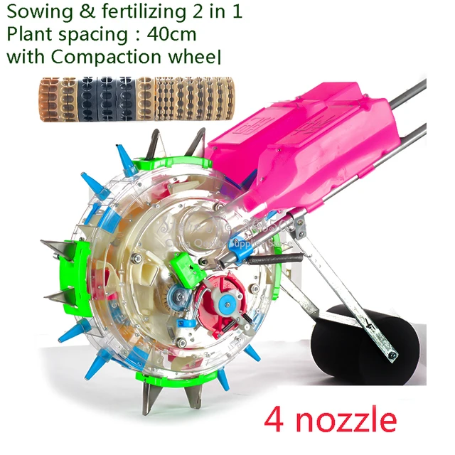 2In1 Kézi Push Típusú Vetőmag Vetés És Műtrágyázás Kukorica Szójabab Pamut Földimogyoró Zöldségek Vetőgép Szerszám 4/6 Fúvóka - Image 2