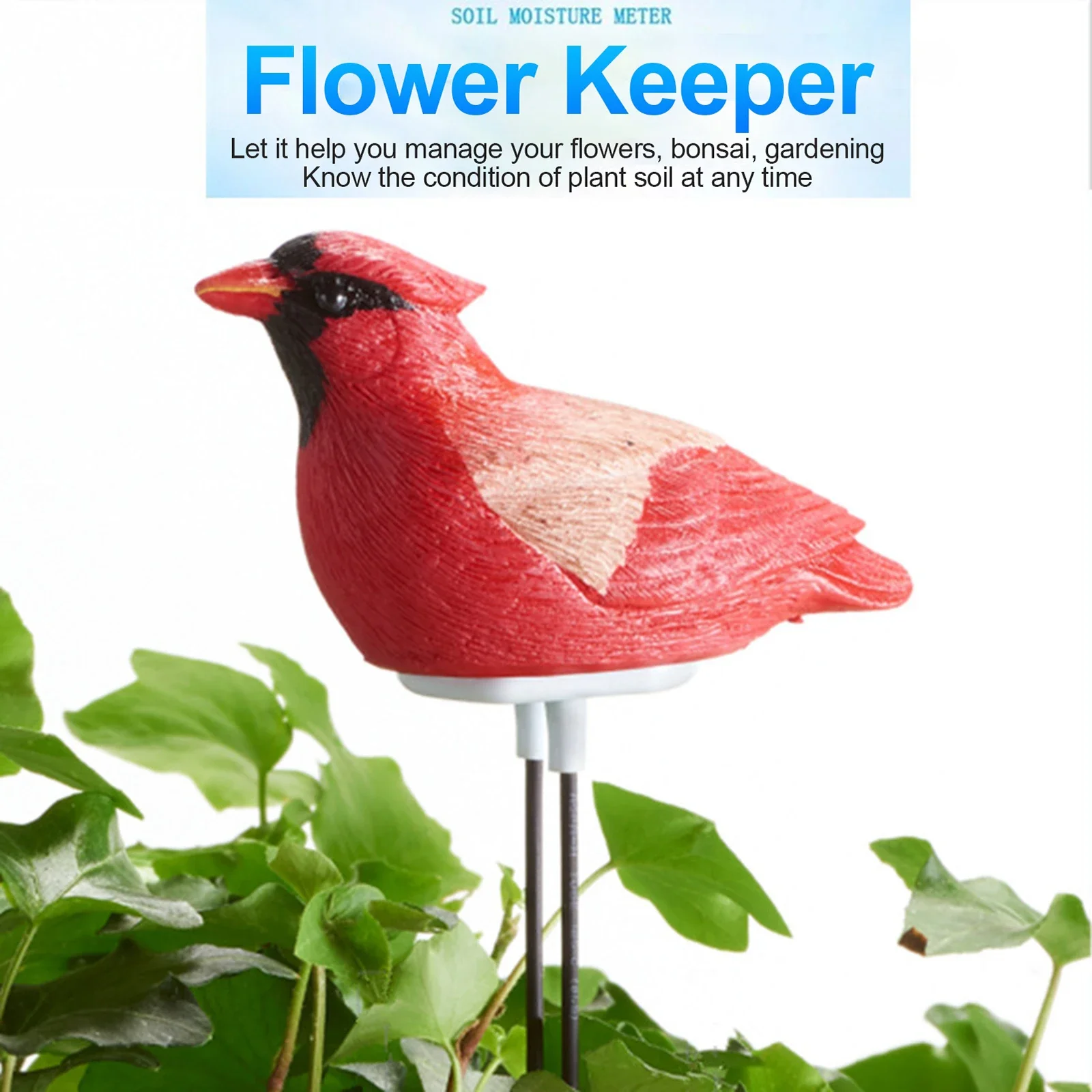 1 pc Indoor Plant Soil Tester Bird Style Water Moisture Garden Test Sensor Meter Hygrometer Watering Alarm Reminder Wireless 2
