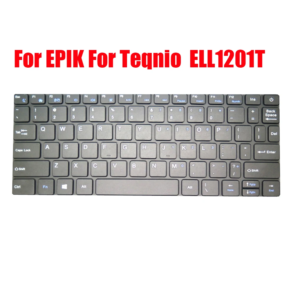 Tastiera Per Laptop Per Epik Per Teqnio Ell1201T Inglese Us Nero Senza Cornice Nuovo