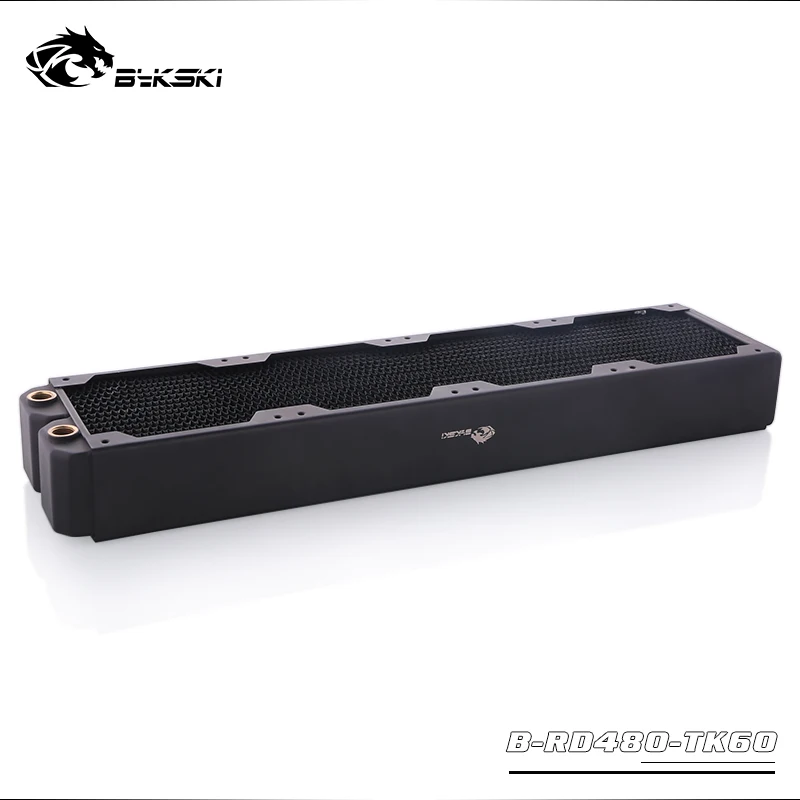 Bykski Radiador da Pia de Calor 60 mm de Espessura 480 mm Cobre Computador Descarga de Água para 4*12cm Ventilador Raidator Ventiladores e resfriadores - Imagem 2