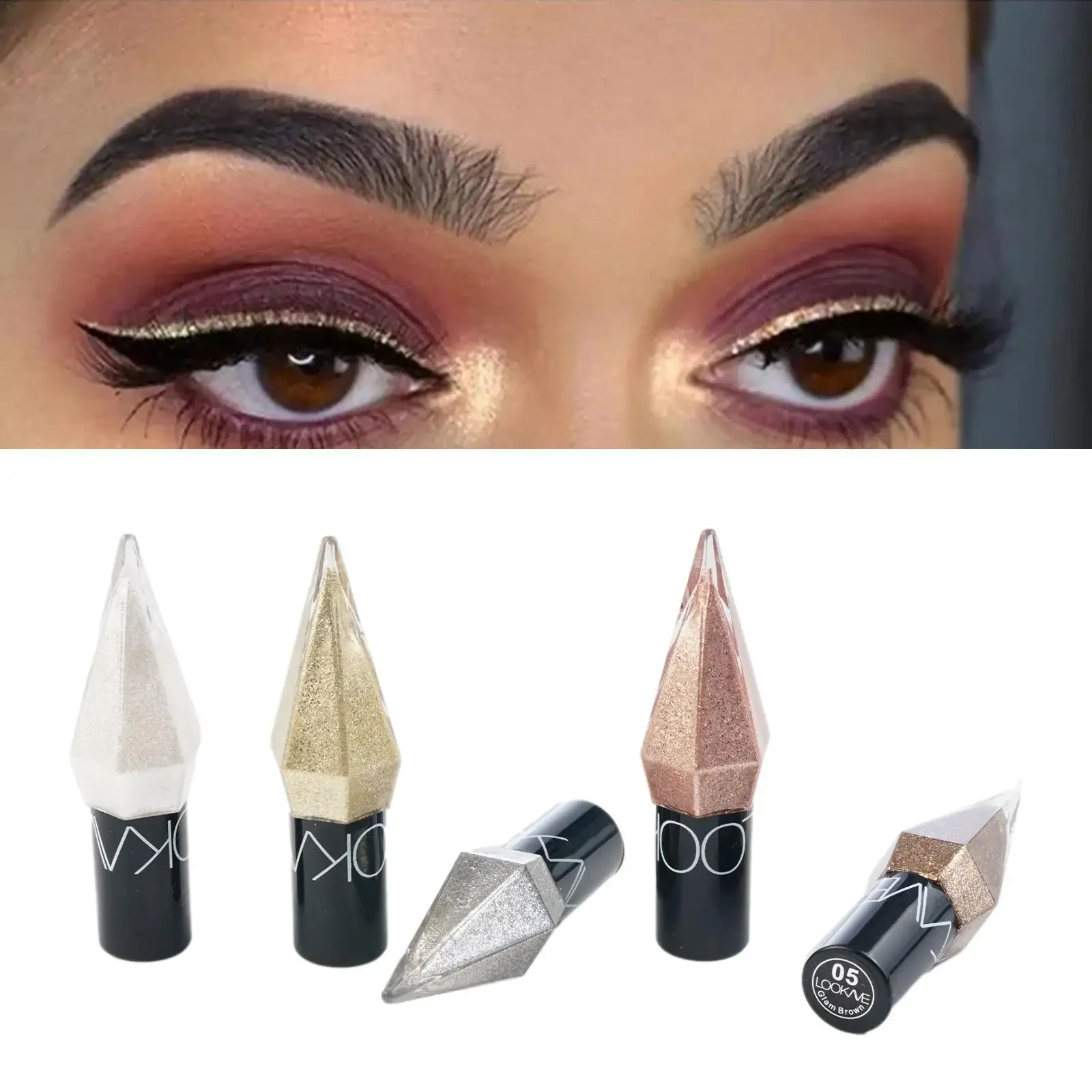 Liquid Eyeliner Shiny Eye Liners Cosmetics Make Up for Women Pigment Beauty White Silver Rose Gold Color Liquid Glitter Eyeliner Makeup