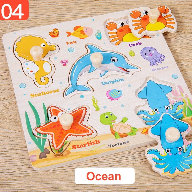 Montessori Wooden Animal Puzzle Board