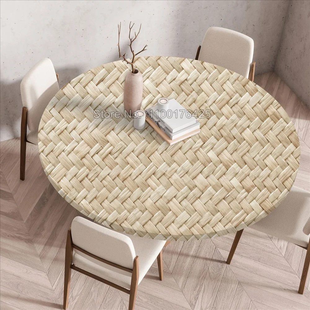 FANSU Ronde tafelkleden voor ronde tafel, elastische randen, getailleerde tafelhoes, vlekbestendig, oliebestendige tafelbeschermer voor feest, keuken, picknick (diameter 110 cm, donut FANSU Ronde tafelkleden voor ronde tafel, elastische randen, getailleerde tafelhoes, vlekbestendig, oliebestendige tafelbeschermer voor feest, keuken, picknick (diameter 110 cm, donut