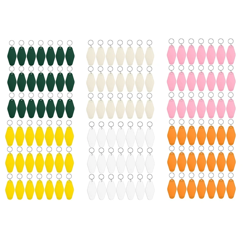 24 Pcs Vintage Motel Keychain Heat Transfer Blank Keychains Bulk Sublimation (White)