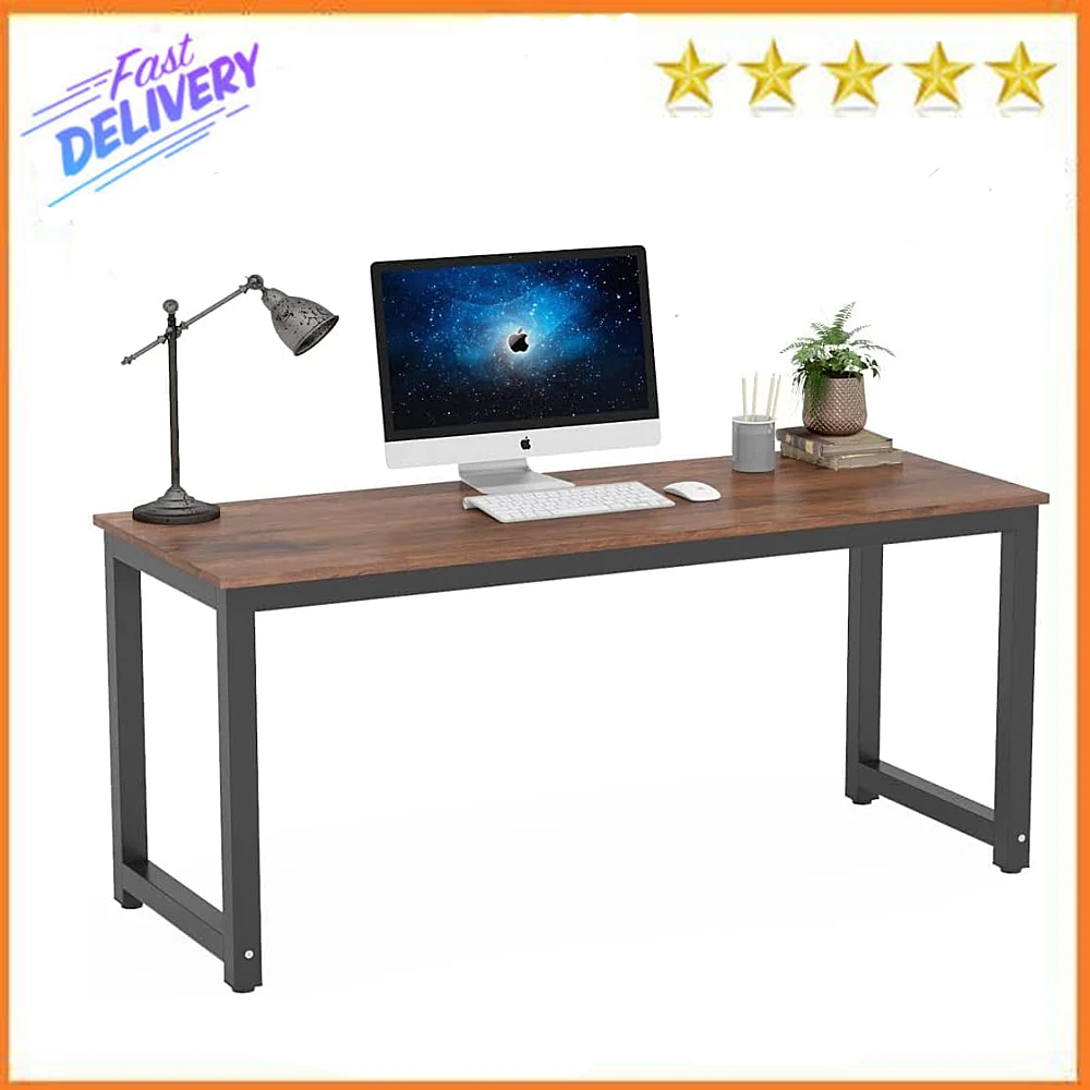 

Tribesigns Computer Desk, 63 inch Large Office Desk Computer Table Study Writing Desk Workstation for Home Office, Rustic Brown