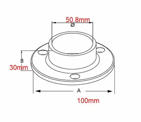 Description Picture 2 of item16 pcs Stainless Steel Handrail Base Flange 50.8mm