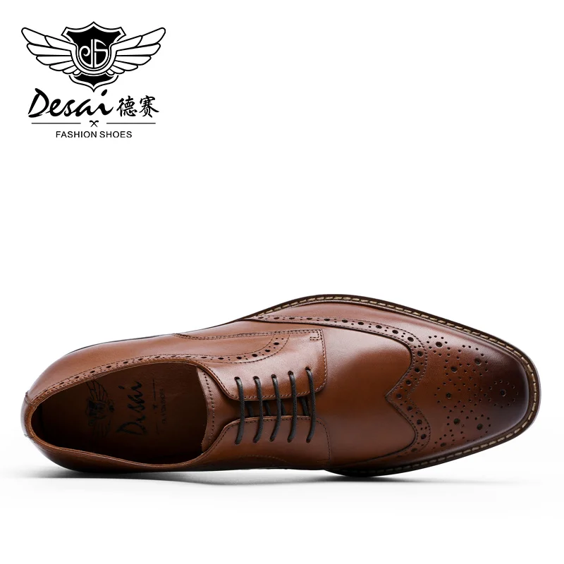 Shoes men's DESAI Business formal British genuine leather leisure derby inner height increase wedding groom