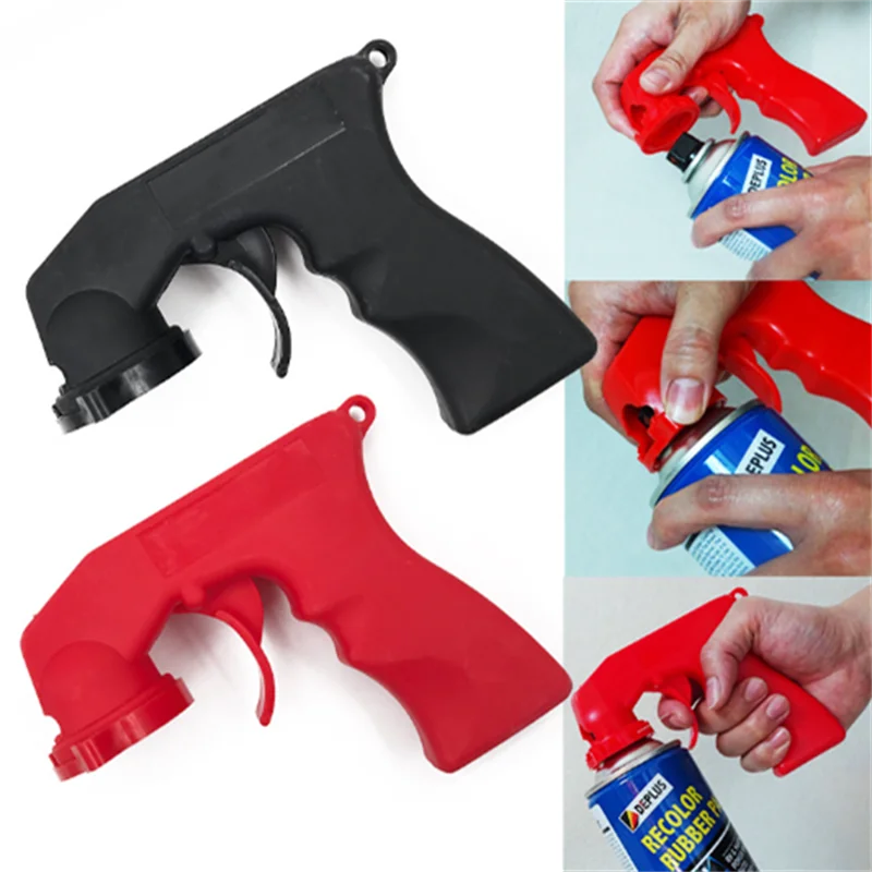 Spray Gun Adaptor Auto Polishing Paint Care Aerosol Spray Gun Handle with Full Grip Lock Car Maintenance Painting Paint Tool