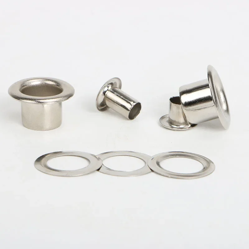 Metal High Grommet Eyelets with Washer Shoes Assortment Kit Hole Self Backing Eyelet for Bead Cores Clothes Bag Paper 100 set