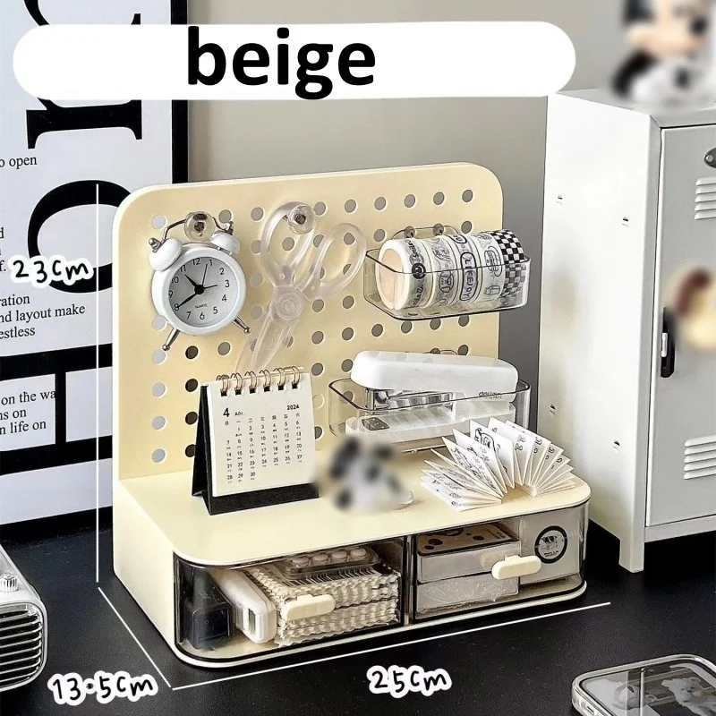 Kpop Photocard Display Shelf Multifunctional Desktop Perforated Board Storage Box Office School Large Capacity Storage Rack
