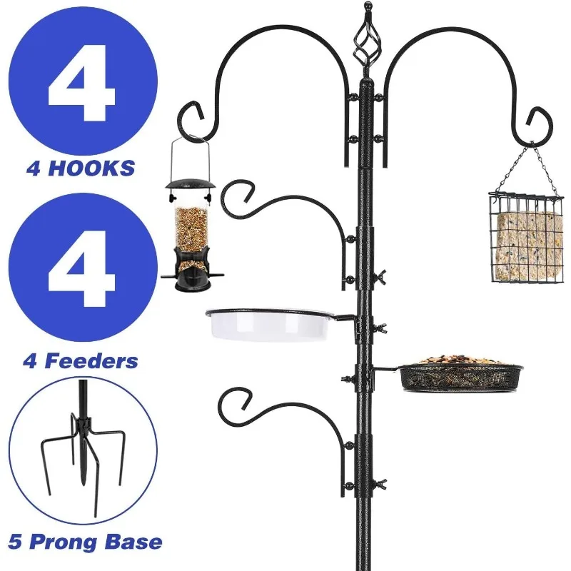 Bird Feeding Station Kit Bird Feeder Pole Wild Feeder Hanging Kit Planter Hanger Multi Hanging