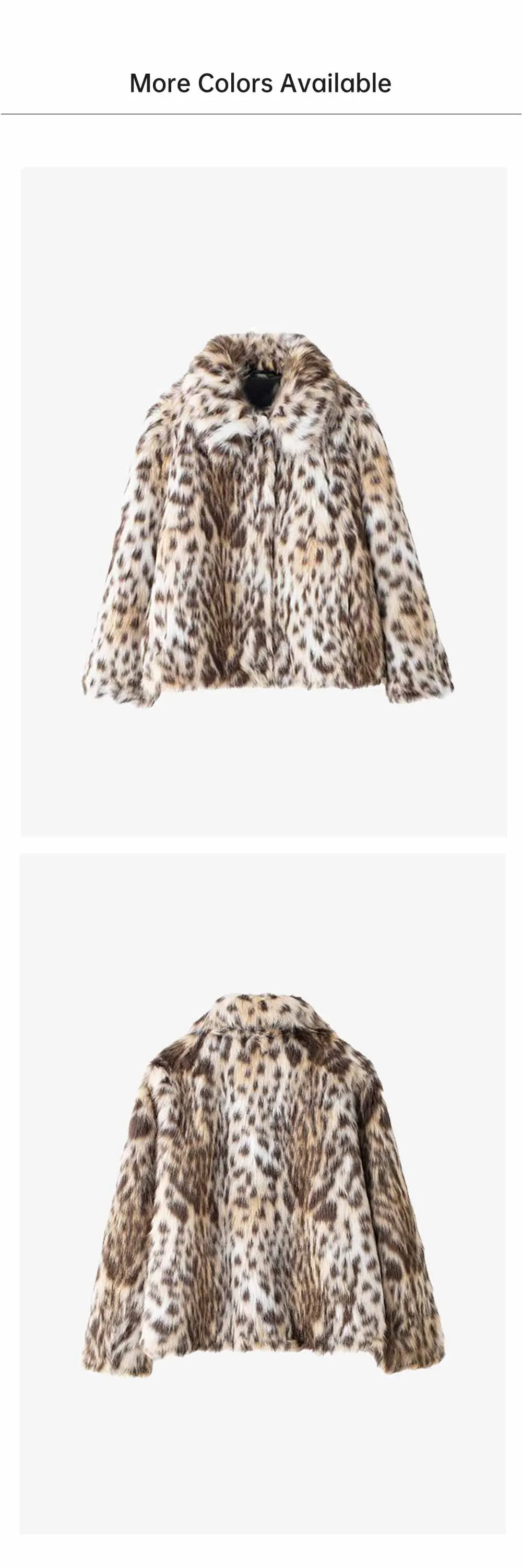 Description Picture 5 of itemAutumn and winter new casual women's clothing simple and fashionable versatile leopard print faux fur effect jacket