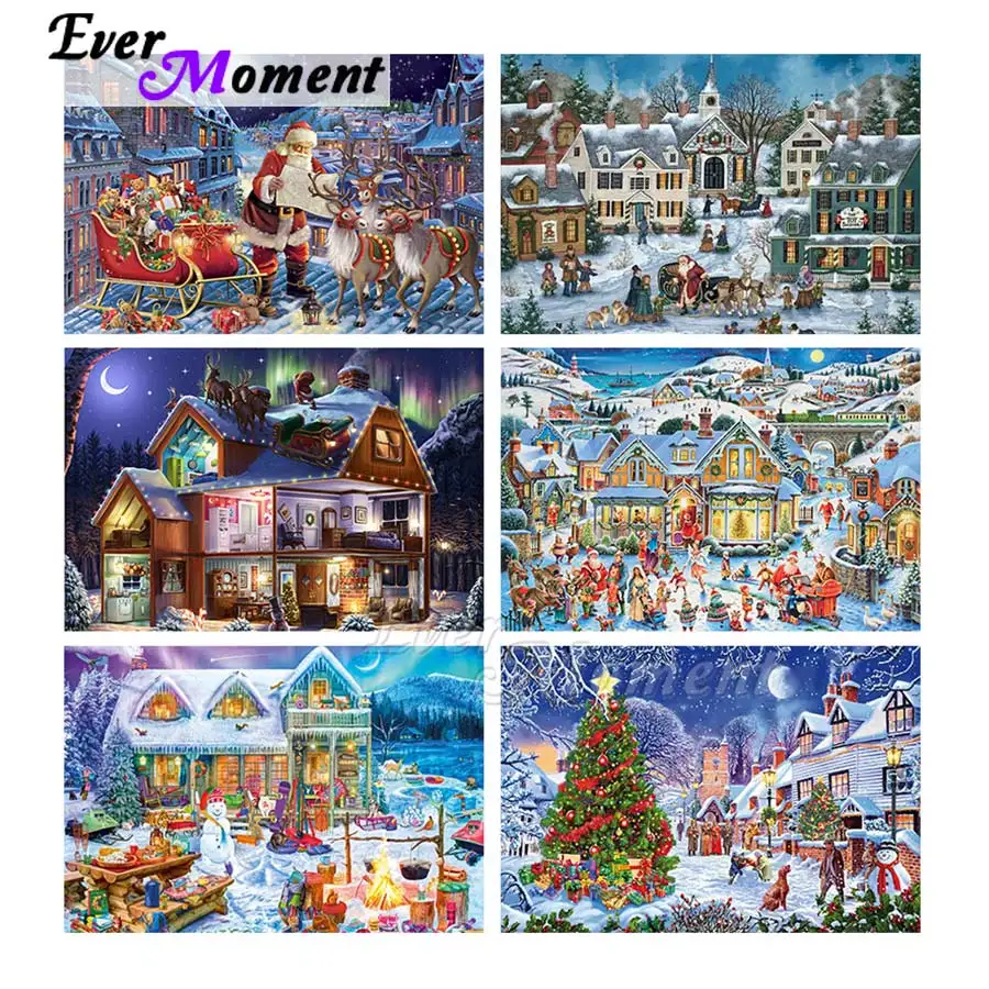 Ever Moment 다이아몬드 페인팅 크리스마스 날 눈사람 수제 선물 송진, 풀..