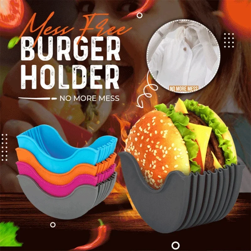 Silicone Burger Holders Hygienic Reusable Prevent Sandwiches Falling Apart