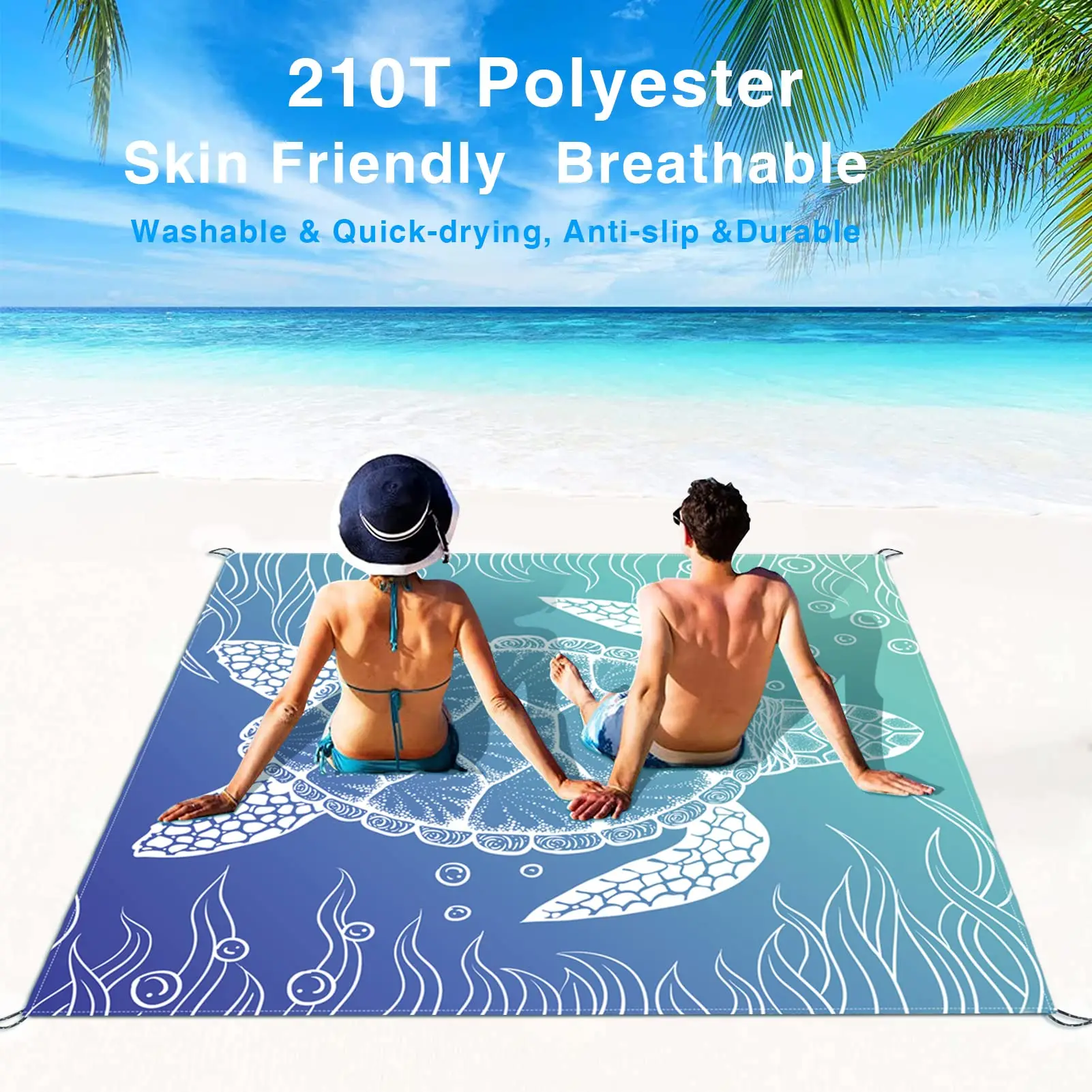 Beach Blanket Super Large 79 x 83 Inch Sandproof Waterproof Soft Comfortable Material Light Weight Portable for Beach Outdoor - Image 5