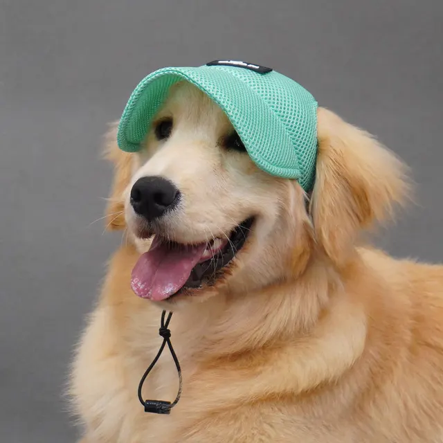 New Summer Pet Dog Hat Breathable Sun Protection Ears Exposed Design Golden Retriever Dog Cap Summer Shade Pet Accessories