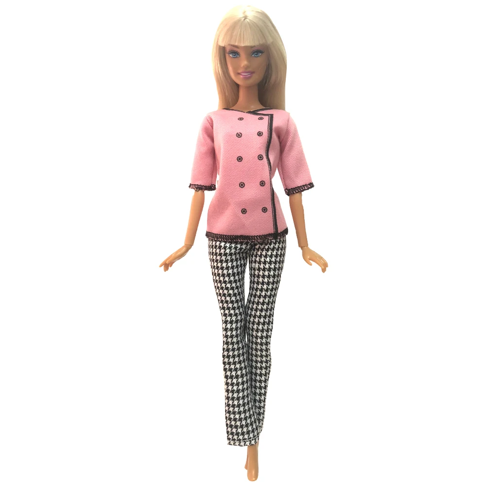 

NK Official 1 Pcs Fashion Chef Outfit Casual Cosplay Uniform Modern Clothes for Barbie Doll Accessories DIY Toys
