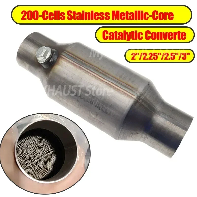 200CPSI Catalytic Converter Metal Core Honeycomb Exhaust Filter 2"/2.25"/2.5"/3" 200 Cell High Flow High Performance Race Sport