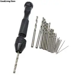 25pcs/set 0.5mm-3mm High Speed Steel Twist Drill Hole Bits Precision Pin Vise Model Spiral Drill With Micro-Drill Bits Tools