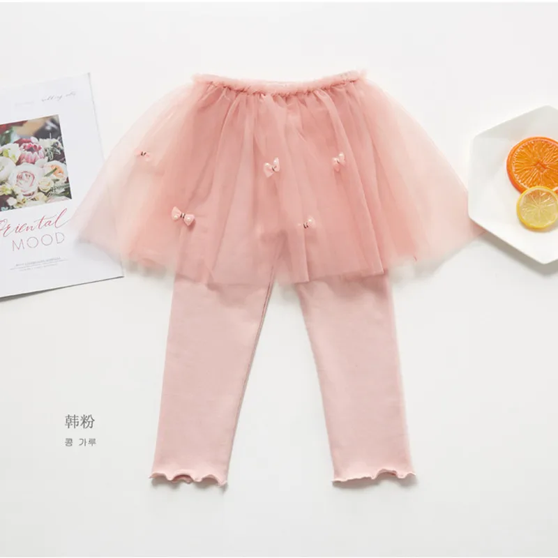 Autumn spirng bow girls bottoming children leggings dress baby kid children 3-8year lace cotton solid pant skirt 100-140 new girls pants,kids pants